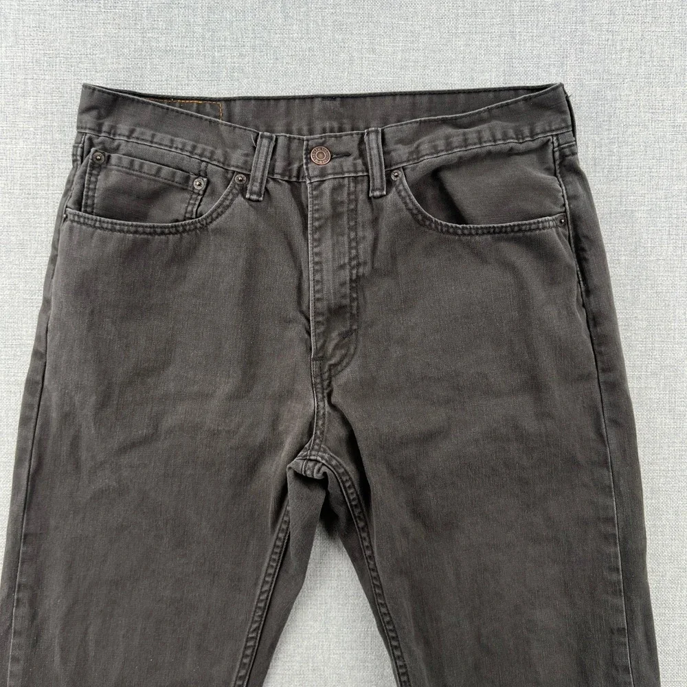 Levis 505 Regular Fit Jeans Mens 34x31 Faded‎ Black Charcoal Straight Leg Denim
